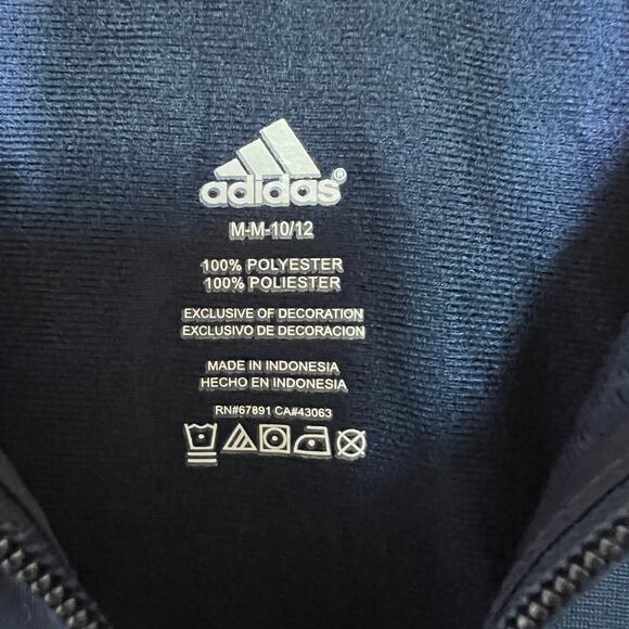 Adidas Unisex Youth Navy and Orange Zip Front Jacket Size M 10/12 NEW - Picture 3 of 6